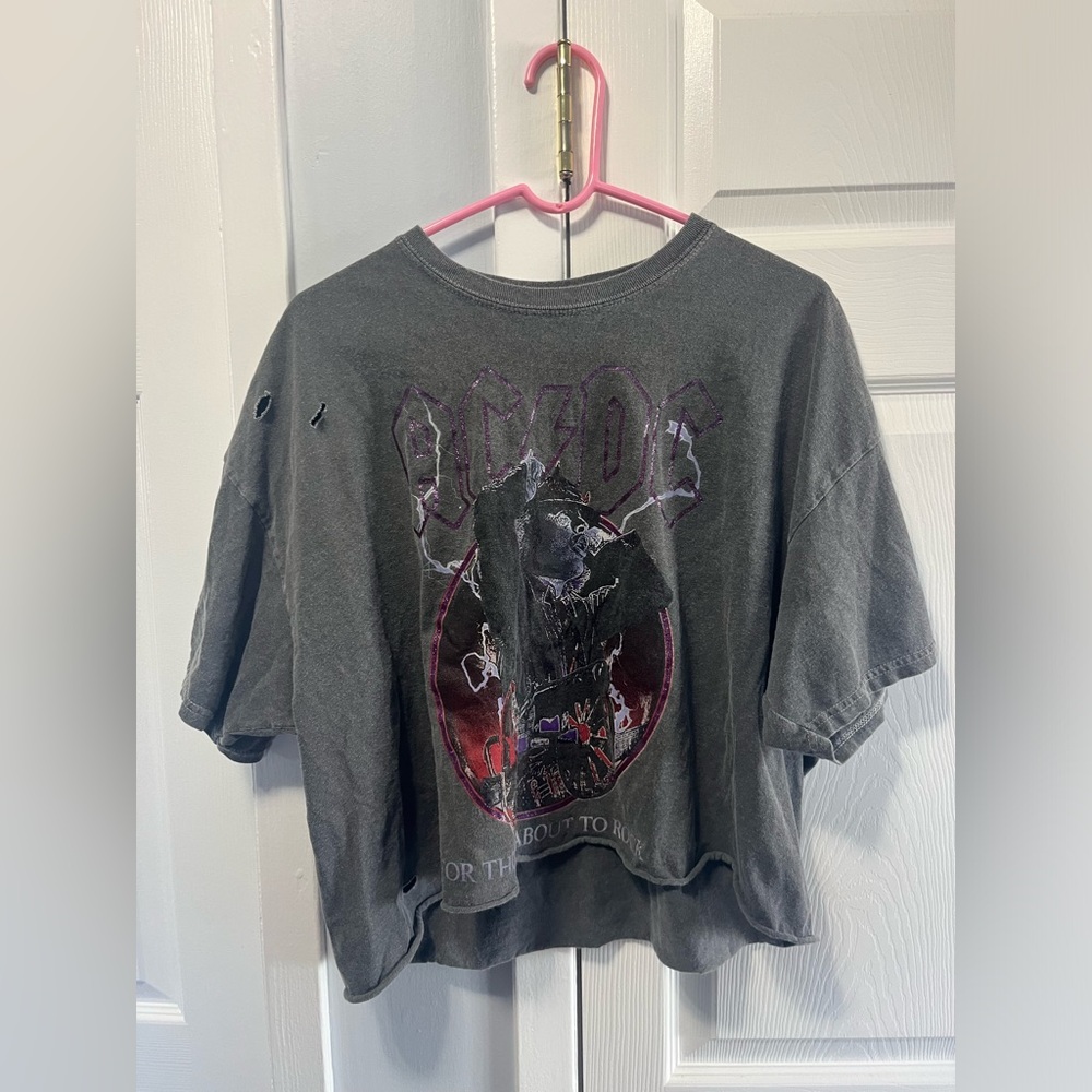 AC/DC graphic tee with slits